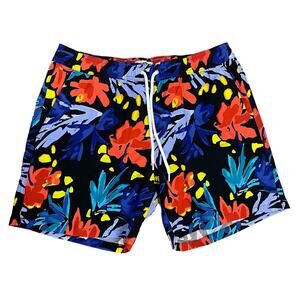 J Crew 6" Watercolor Floral Stretch ECONYL Nylon Swim Trunks US Men's M New